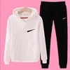 Vrouwen Hooded Women Trainingspakken 2 Stuk Sets Lange Mouw Streep Womens Hoodies Tops Sweatpant Casual Plus Size 2008 #