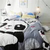 Svetanya Bear Panda Biancheria da letto in cotone Set di biancheria da letto del fumetto (copertina con federa piatta o lenzuolo con angoli) Doppia Queen Twin T200706