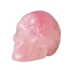 2 pollici quarzo rosa naturale intagliato a mano artigianato del cranio figurine di cristallo guarigione decorazioni per la casa ornamento arte lucida col jllCVC