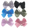 Bebek Kız Headand Kadife Bow Lastik Bantlar Şeker Renk Elastik Hairband Çocuk Saç Bow Şapkalar Bebek Butik Saç Aksesuarları 15 Renkler