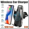 848D S5 Automatische Klemmung 10 W Qi Drahtlose Auto Ladegerät 360 Grad Rotation Vent Halterung Telefon Halter Für iPhone Android universal Telefone