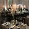 wedding unique 10-arms crystal candelabra for floor standing on sale with cylinders vase senyu660