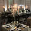 Candelabro de cristal de 10 brazos único para boda, de pie, a la venta, con jarrón cilíndrico senyu660