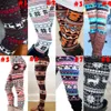 Vinter jul snöflinga stickade leggings xmas varma strumpor byxor stretch tights kvinnor bootcut stretchy byxor ooa34422744327