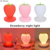 Touch Dimmable LED Night Light Silicone Strawberry Nightlight USB Bedside Lamp For Baby Children Kids Gift Bedroom Decoration C1007