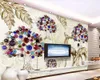 Beibehang papel de parede European style jewelry wealth tree metal elk 3d stereo TV background wall home decoration wallpaper