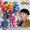 おもちゃのミニフォースX変形ロボット18cmセット5イン -  1ボルトのサミー韓国のアニメーション映画手作りの可動変形ロボット少年おもちゃ