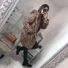 Lampart Elegancki Faux Fur Coat Kobiety Wiosna Jesień Ciepła Miękka Kurtka Kobieta Drukowana Płaszcz Dorywczo Kapturem Lady Outerwear 5XL 211220