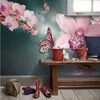 Custom Photo Wallpaper Modern Fashion Romantic Butterfly Flower Home Decoration Mural Living Room Sofa TV Backdrop Wall Painting