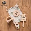 1 세트 아기 나무 teether rattles 유아용 침대 모바일 만화 모양의 나무 아기 침대 교수형 딸랑이 장난감 아기 Teether LJ201113