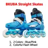 Barns skridskor Justerbara avtagbara och tvättbara träningsrullar Inline Skating Full Flashing Suit Roller Skates