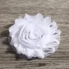 120pcs / lot 2.6 "아이들을위한 15colors 패션 세련된 초라한 쉬폰 꽃 머리 띠를위한 3D 닳은 패브릭 꽃 LJ201226