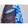 Pyjtrl Brand New Mens Vintage Blue Floral Print Slim Fit Suits с брюками плюс размер 5XL Весов Homme Mariage Groom Свадебный костюм 201105