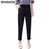 BIVIGAOS Nouveau Printemps Été Femmes Mode Costume Pantalon Chaos Lin Casual Sarouel OL Dames Pantalon de Carotte Droite Femmes 201228