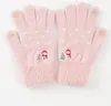 Fleece-Vollfingerhandschuhe, neue Winterwärme-Fingerhandschuhe, weibliche Touchscreen-Cartoon-Schneemann-Erwachsenenhandschuhe LY111