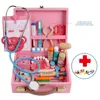 Jouets pour bébés Logwood Funny play Real Life Cosplay Doctor jeu Portable Medicine Box Pretend Doctor Play Set Jouet en bois pour enfant LJ201214