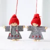 Jul Santa Claus Pendant Snowman Scarf Hat Tree Decorations Söt Angel Doll Girl Pendant Ornaments Xmas Star Dock Gift för barn