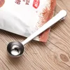 Roestvrijstaal Coffee Scoop Multifunctionele Lepel Sugar Scoop Clip Bag Seal Meetklem Lepels Draagbare Voedsel Keuken Tool Levert LX3812