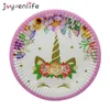 81 PCS / Set Unicorn Party Fontes Rosa Arco-íris Unicórnio Banner Placas Copos Guardanapos Guardanapos De Palhas De Bebê Crianças Decorações De Aniversário 201023