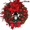 Elegant Red Champagne Gold Christmas Wreath Window Door Wall Ornament Dekorationer Drop 201204