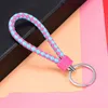 High-quality creative hand-woven leather cord keychain male and female couple car key ring chain bag pendant small gift individually wrapped
