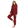 Fleece verdicken mit Kapuze warme Frauen Onesies plus Samt Reißverschluss Langarm Damen Pyjamas Winter Casual Solid Female Homewear 201109