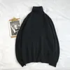 Mäns Tröjor Turtleneck Slim Sweater Män Koreansk Solid 2021 Vinter Par Pullover Jul Färgglada Kvinnor Kläder