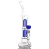 high quality toro recycler bubbler glass beaker bongs double arm tree perc 15inch smoking water pipe dab rig bong with 14 mm joint