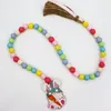 Garland de madeira de páscoa com borlas e coelho etiqueta fazenda rústica bandeja camadas decorações primavera oração boho beads rrb13897