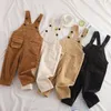 オーバーオールYatfiml CHILDS KIDS PANTS 0-3YRS BOYS GIRLS OANLORALS CORDUROYジャンプスーツ