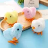 Party Favor Cute Wind Up Chick Plush Animals Toy Kids Boy Girl Fyllda djur-Chick Clockwork Walking Leksaker Barn Fun Presenter Sn4355