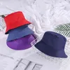 2020 Popular Double-Sided Bucket Hat Women Girls Foldable Outdoor Chapeau Sun Prevent Hats Cotton Fisherman Cap G220311