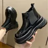 Nowe damskie buty kostki 2021 Spring Autumn skórzana moda zip Krótki but ukryty pięta platforma butowa Chunky Sneakers1