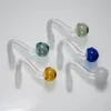 colorful 10mm Male joint glass bowls Pyrex Glass Oil Burner Pipe Tobacco Bent Bowl Hookah Adapter Thick Bong Pipes blue green yellow pink Smoking Shisha Tubes