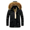 남성용 겨울 파카 모피 칼라 긴 재킷 두꺼운 겨울 야외 재킷 남성 따뜻한면 코트 후드 윈드웨어 재킷 201210