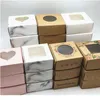 24 datorer PVC Window Christmas Candy Brown Gift Packaging Box For Wedding \ Candy \\ Crafts \\ Cake \\ Handmade Soap Packing Gi Jllgwz