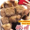Maomaokong Winter New Style Jacket 여자의 두꺼운 모피 코트 진짜 너구리 모피 재킷 고품질 너구리 모피 코트 라운드 넥 따뜻한 201016