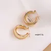 Hoop & Huggie 2021 Geometric C Shape Gold Silver Color Small Earrings For Women Basic Jewelry Chunky Thick Hoops Earring Set1