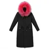 Zimowy płaszcz bawełniany strzymywany długą kurtka żeńska parka znosić plus rozmiar Jaquetas feminina duży futro kołnierz z kapturem kobiet 201019