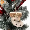 1PC Vintage Noël en bois DeerSockTreeStar Pendentifs Ornements Artisanat en bois Enfants Cadeau Décorations d'arbre Y201020