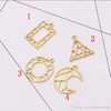 4PC Geometryczny kształt otwarty ramka Nacina Kwiat pusta rama pusta wisiorek do tworzenia biżuterii DIY