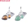 WOJIAER Sexy Angel Pendant Natural Stone Water Drop Crystal Beads for Necklace Handmade Reiki Women Charm Jewelry BO925