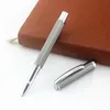 Stylos à gel Stylo à bille d'écriture de haute qualité avec clip en métal gris et argent Fournitures de bureau classiques Canetas Papeterie de luxe