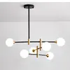 Nordic Style Glass Led Pendant Lamp Creative Minimalistic Magic Bönor Design Livingroom Bar Hängande ljusarmaturer