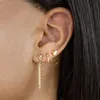Studörhängen Aide 925 Sterling Silver Gold Long Chain Tassel Earring Cute Star Ear For Women Girls Jewelry Pendientes Oorbellen