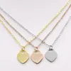 Stainless Steel Fashion Heart-shaped T Short Female Jewelry Gold Titanium Peach Heart Necklace Pendant for Woman