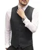 Coletes masculinos macho de terno de capela v pescoço lã marrom preto preto cistas de peito de cintura casual empresário formal para casamento guin22