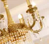 Spedizione gratuita 100% lampadario di cristallo di rame L100cm Lussuoso bronzo E14 Lampada di cristallo Lustre Lampada a sospensione Decorazione domestica