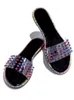 Slippers Hot Women Rivet Ladies Flat Casual Slides Open Toe Outside Metal Decoration Soft Beach Shoes Summer Female Footwear 220304