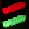 PE Plastic LED Cube Stool RGBW Wireless Hotel Decoration LED Furniture Waterproof Garden Glowing Stool Cube Remote Control Chair